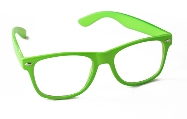 Lysgrøn / neongrøn brille uden styrke i wayfarer look | search