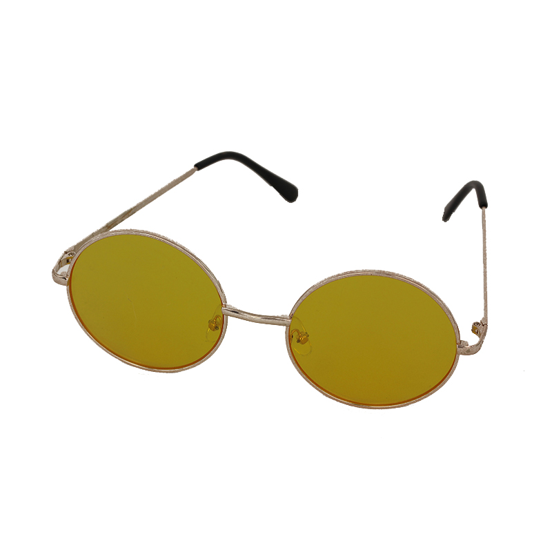 Gul solbrille i rundt lennon look | runde_solbriller