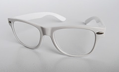 Hvid wayfarer børnebrille med klart glas - Design nr. 3211