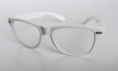 Hvid wayfarer børnebrille med klart glas - Design nr. s3211