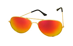 Guldfarvet aviator med orange-gult spejlglas - Design nr. 3232