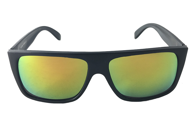 Mat sort herre solbrille med spejlrefleks glas - Design nr. 3276