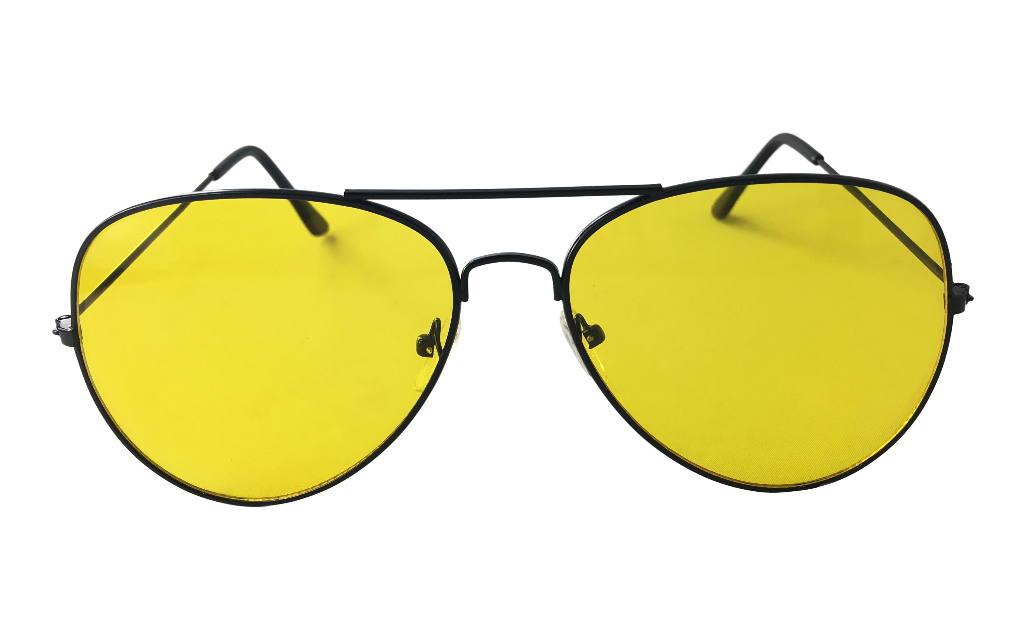 Sort aviator solbrille med gult glas ( Natbrille ) - Design nr. 3294
