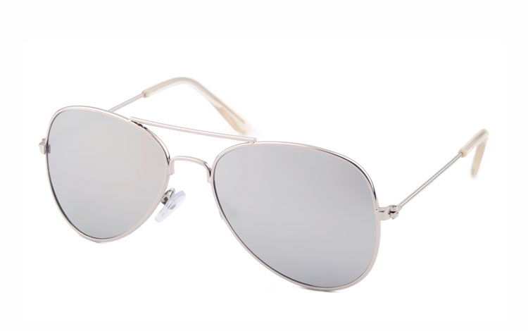 BØRNE aviator i sølv med sølv spejlglas - Design nr. 3480