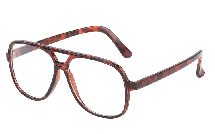 Rødbrun brille i kraftigt stel uden styrke - Design nr. 3594