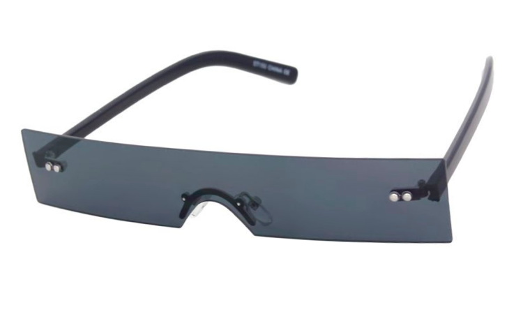 Aflang firkantet solbrille i ÉT stykke, ingen ramme/stel. - Design nr. 4367