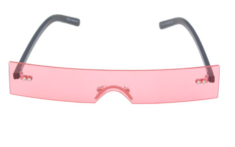 Fræk lyserød solbrille i aflangt firkantet design - Design nr. 4370