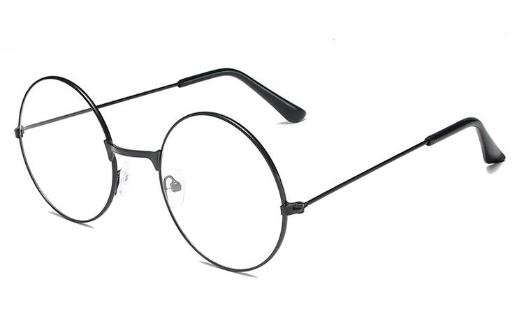 Sort metal brille med klart glas uden styrke - Design nr. 4394
