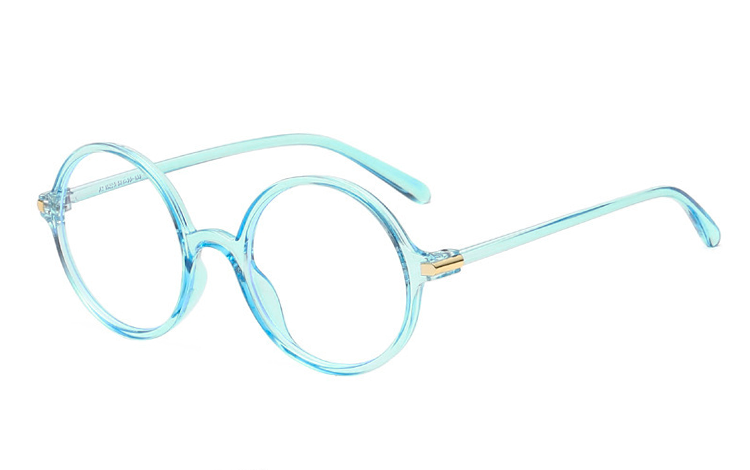 Lys tyrkisblå transparent brille med klart glas uden styrke - Design nr. 4415