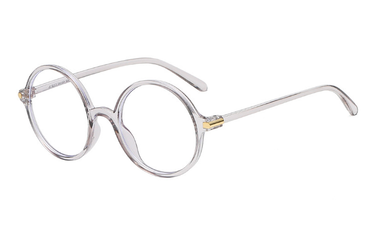 Grå transparent brille med klart glas uden styrke - Design nr. 4417