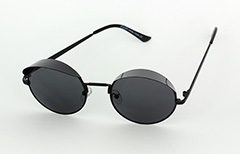 Sort rund solbrille med lille skygge - Design nr. 1035