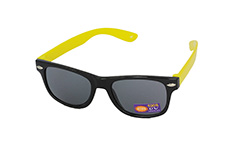 Solbrille til børn i sort med gule stænger - Design nr. 1095