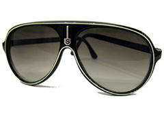 Sort solbrille med hvid streg - Design nr. 1331