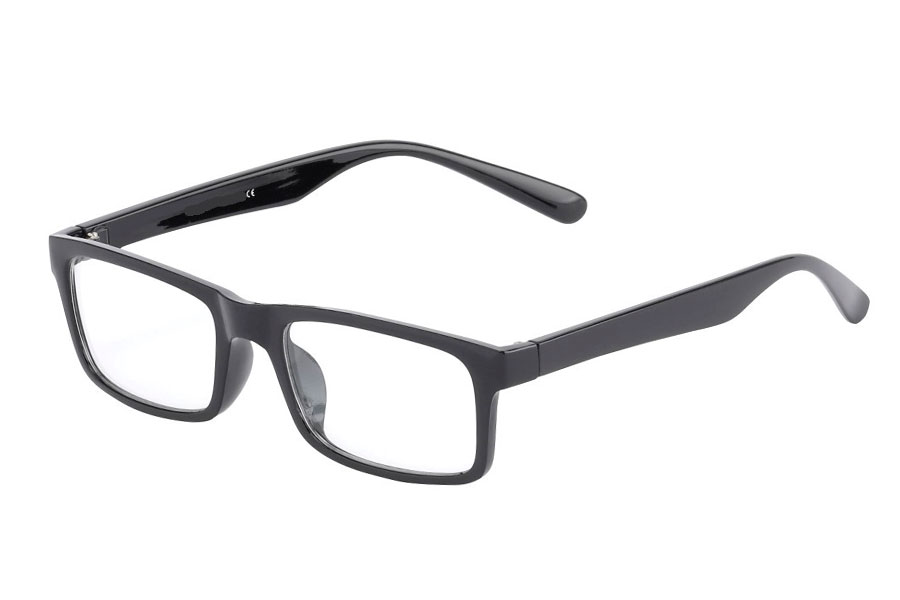 Sort brille med klart glas uden styrke - Design nr. 3016