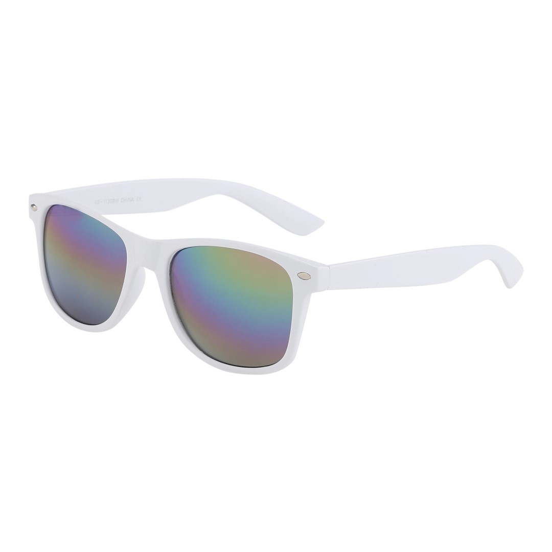 Hvid wayfarer med spejlglas - Design nr. 3041