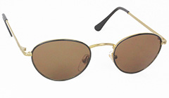Oval solbrille i sort og guldfarvet - Design nr. s3118