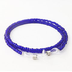 Perle brillesnor i blå - Design nr. 3153
