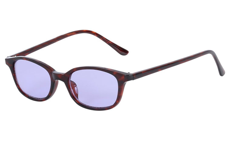 Mørk rød-brunt skildpadde / leopard solbrille med lyse lilla glas - Design nr. s3610