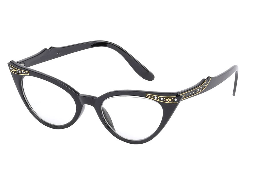 Smuk cateye brille med similisten og guldstjerner. - Design nr. s3763