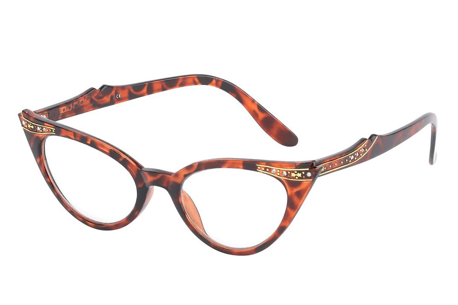 Smuk cateye brille med similisten og guldstjerner. - Design nr. s3764