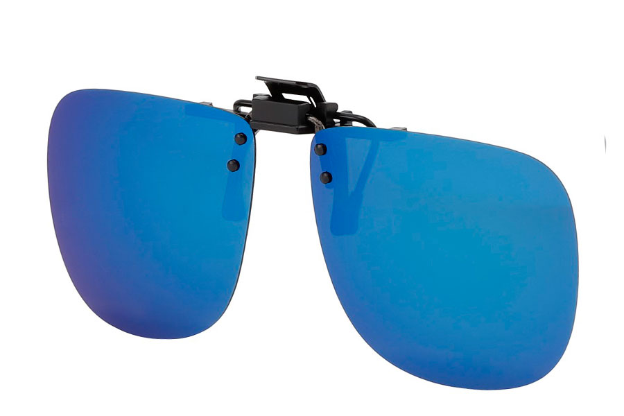 Polaroid clip-on solbriller med blåt spejlglas - Design nr. s3767