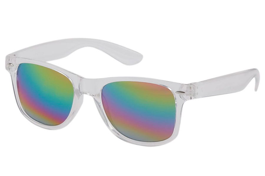 Solbrille i transparent stel med regnbue glas - Design nr. 3824