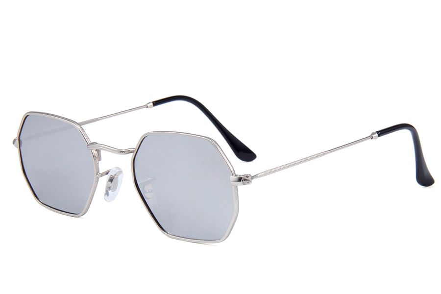 Octagonal solbrille med flade linser - Design nr. s3901