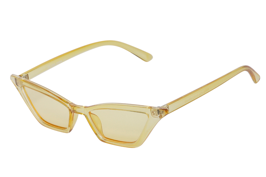 Spids cat-eye brille med lysegult glas uden styrke - Design nr. s3928