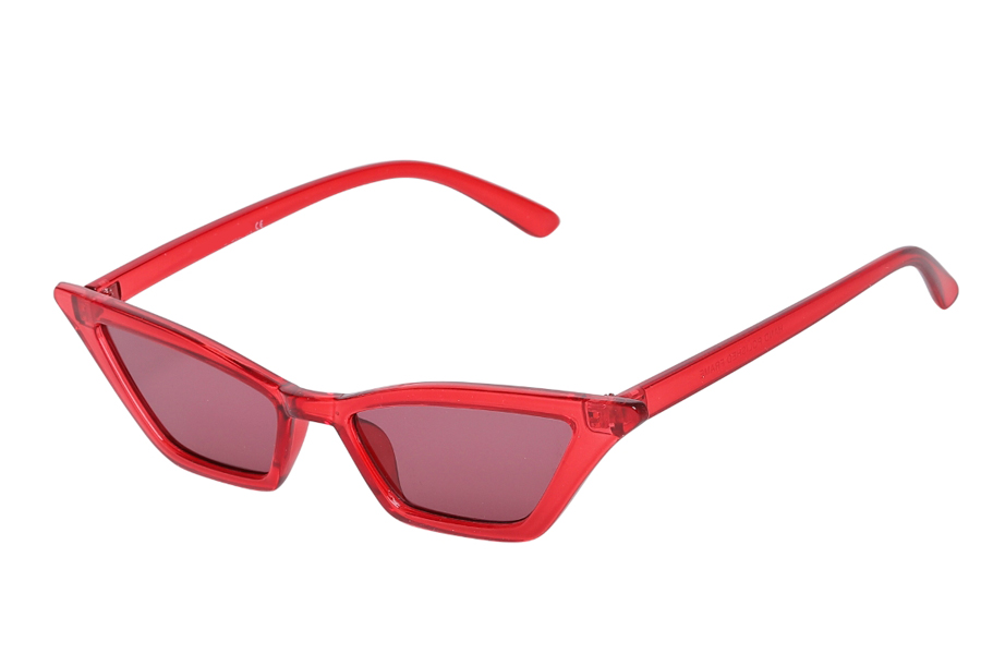Cat-eye brille med mørkt rødt glas - Design nr. s3929
