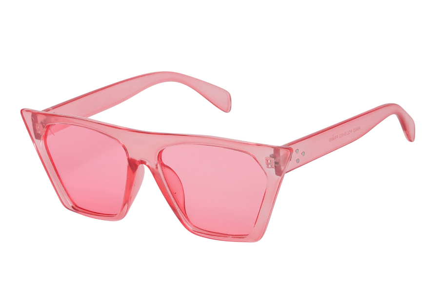 Koralfarvet cat-eye solbrille i markant spids design - Design nr. s3931
