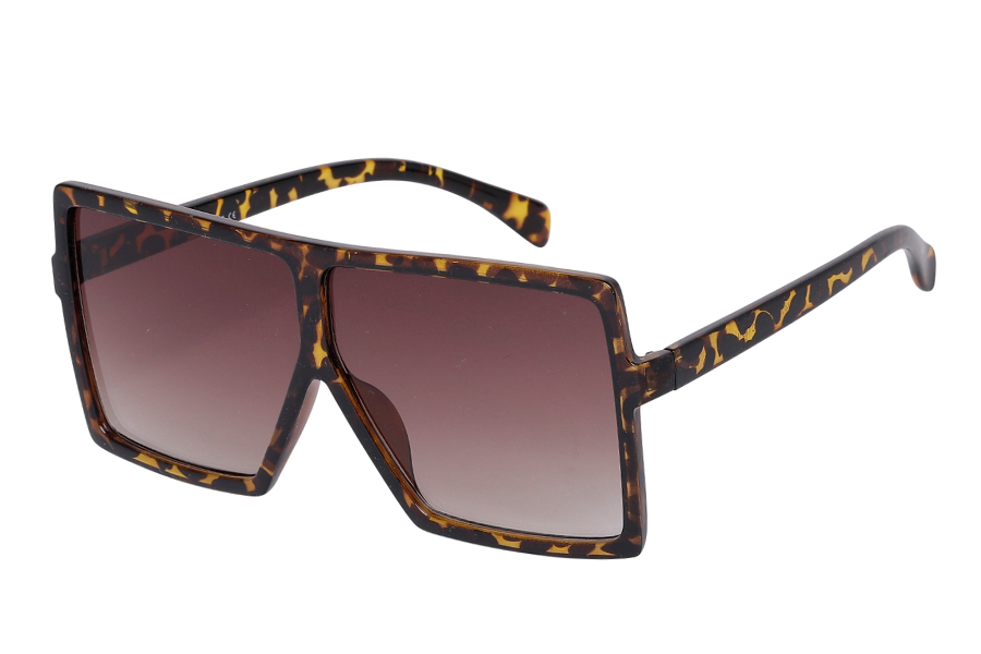 Oversized stor brunspættet brille i fladt design - Design nr. s3936