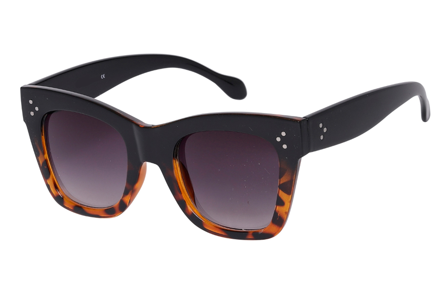 Cat-eye solbrille i sort og brunt design - Design nr. s3952