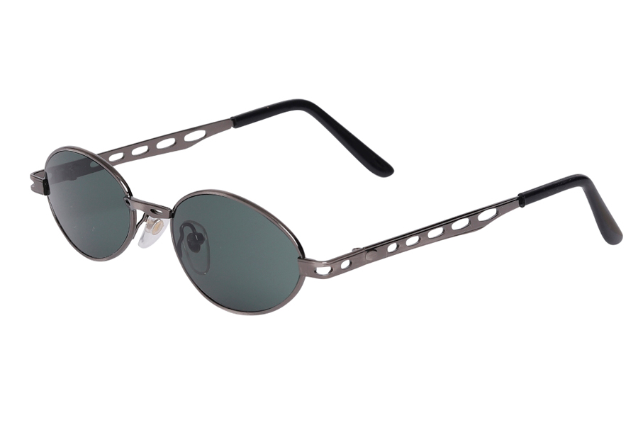 Oval solbrille i gunfarvet stel - Design nr. s4016