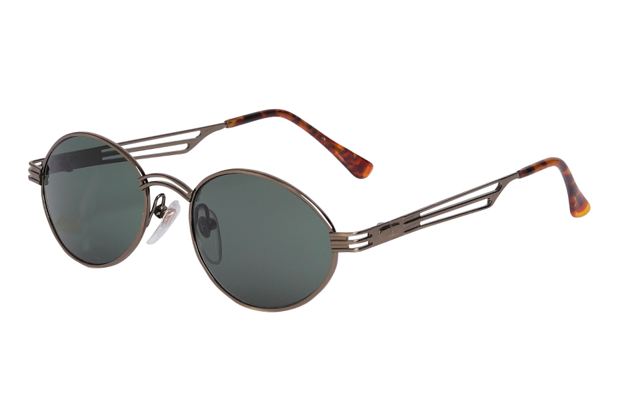 Flot gunfarvet oval solbrille med 