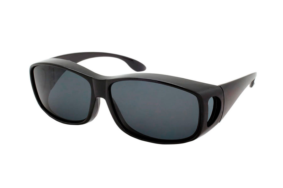 Fit-Over solbriller i sort stel med bløde former. - Design nr. s4052
