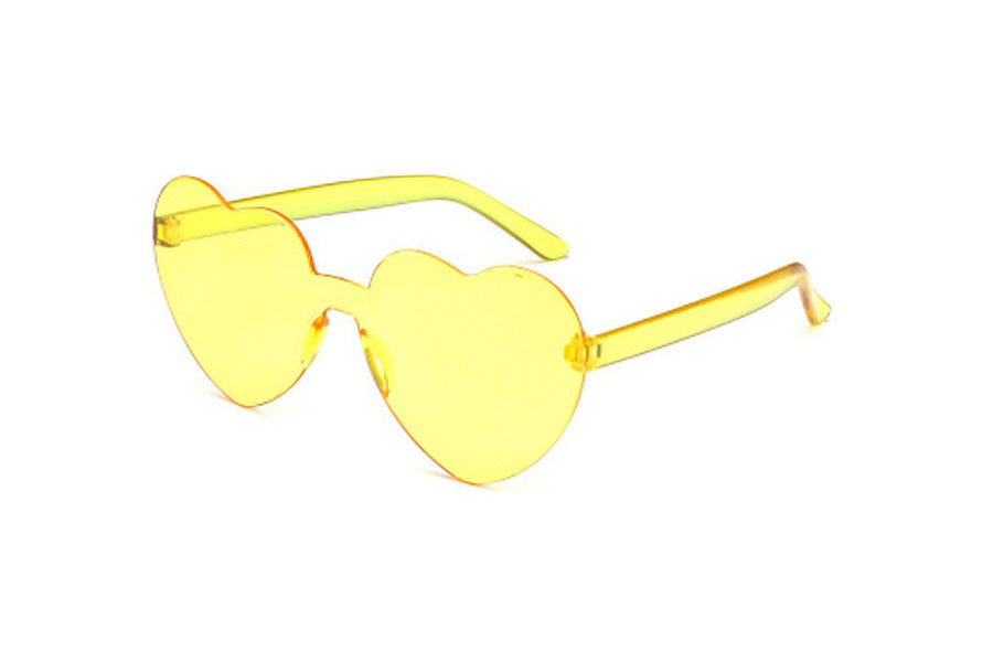 Hjerte solbrille i gult fladt design - Design nr. s4074