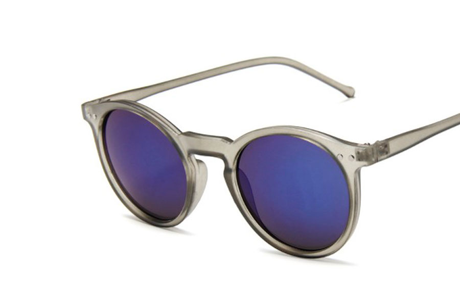 Olivengrøn-grå solbrille i mat halv-transparent ste - Design nr. s4094