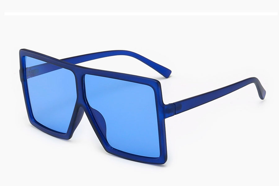 Oversized blå firkantet brille i fladt design - Design nr. s4098