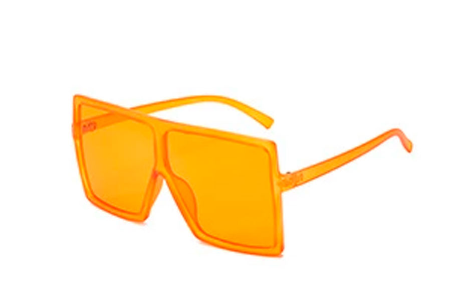 Oversized firkantet brille med orange glas i fladt design - Design nr. s4107