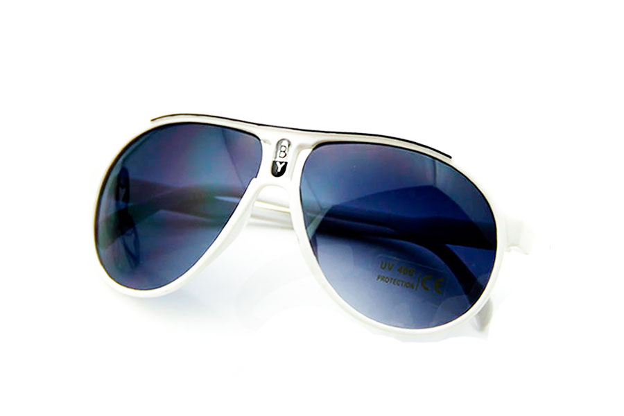 Hvid BØRNE solbrille i aviator model - Design nr. s4169