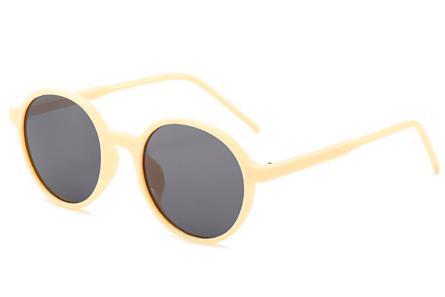 Rund solbrille i cremefarvet stel - Design nr. 4260