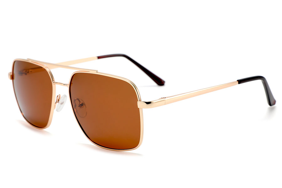 Guldfarvet metal solbrille i maskulint design - Design nr. 4308