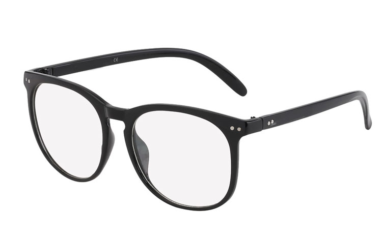 Sort brille uden styrke i flot form design.  - Design nr. 686